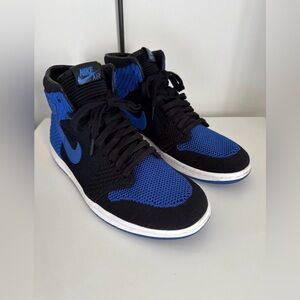 Jordan 1 Retro Flyknit Black & Royal Blue, Size 9.5